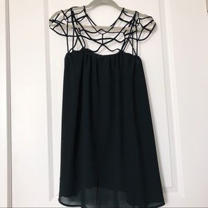 Black Cage Chiffon Dress🖤